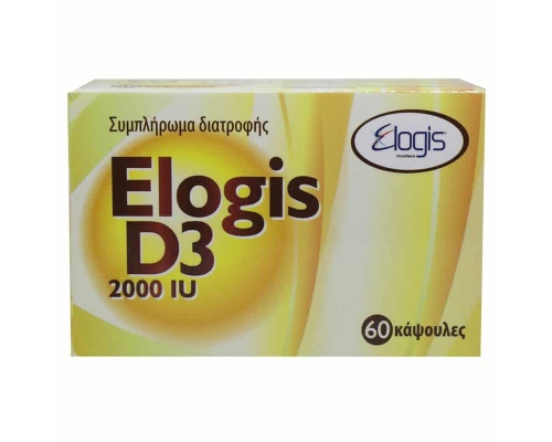 Elogis D3 2000 IU Συμπλήρωμα Διατροφής με Βιταμίνη D3, 60 κάψουλες Elogis D3 2000 IU Συμπλήρωμα Διατροφής με Βιταμίνη D3, 60 κάψουλες