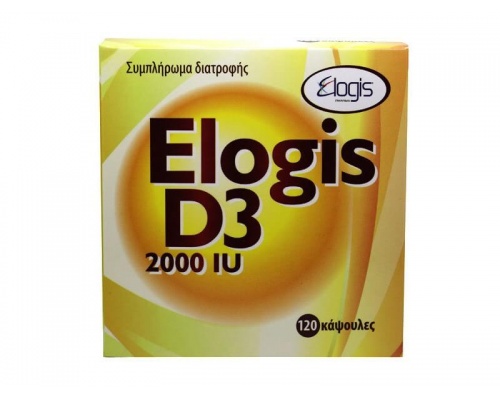 Elogis D3 2000 IU Συμπλήρωμα Διατροφής με Βιταμίνη D3, 120 κάψουλες  Elogis D3 2000 IU Συμπλήρωμα Διατροφής με Βιταμίνη D3, 120 κάψουλες