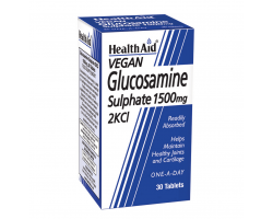 Health Aid Vegan Glucosamine Sulphate 1500mg Συμπλήρωμα Διατροφής για Υγιείς Αρθρώσεις, 30 ταμπλέτες Health Aid Vegan Glucosamine Sulphate 1500mg Συμπλήρωμα Διατροφής για Υγιείς Αρθρώσεις, 30 ταμπλέτες
