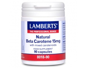 Lamberts Natural Beta Carotene 15mg Συμπλήρωμα Διατροφής με Β-Καροτίνη & Αντιοξειδωτική Δράση, 90 κάψουλες