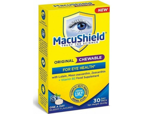 MacuShield Original For Eye Health Συμπλήρωμα Διατροφής για την Υγεία των Ματιών με Βιταμίνη B2, 30 μασώμενα δισκία MacuShield Original For Eye Health Συμπλήρωμα Διατροφής για την Υγεία των Ματιών με Βιταμίνη B2, 30 μασώμενα δισκία