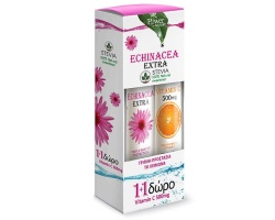 Power of Nature Echinacea Extra με Στέβια, 24 αναβράζοντα δισκία & ΔΩΡΟ Vitamin C 500mg, 20 αναβράζοντα δισκία