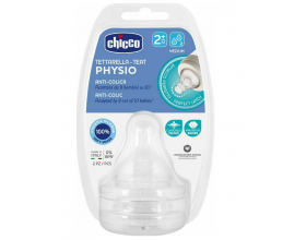 Chicco Physio, Θηλή από Σιλικόνη Μέτριας Ροής, 20323, 2τμχ.