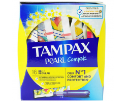 Tampax Compak Pearl Regular, Ταμπόν Υψηλής Απορροφητικότητας για Κανονική Ροή, 16τμχ.