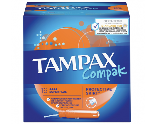 Tampax Compak Super Plus, Ταμπόν Υψηλής Απορροφητικότητας, για Αυξημένη Ροή, 16τεμ. Tampax Compak Super Plus, Ταμπόν Υψηλής Απορροφητικότητας, για Αυξημένη Ροή, 16τεμ.
