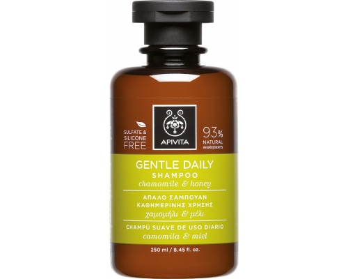 Apivita Gentle Daily Shampoo Απαλό Σαμπουάν για Καθημερινή Χρήση με Χαμομήλι & Μέλι, για Όλους τους Τύπους Μαλλιών, 250ml   Apivita Gentle Daily Shampoo Απαλό Σαμπουάν για Καθημερινή Χρήση με Χαμομήλι & Μέλι, για Όλους τους Τύπους Μαλλιών, 250ml