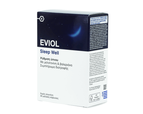 Eviol Sleep Well Συμπλήρωμα Διατροφής για τη Ρύθμιση του Ύπνου, 30 μαλακές κάψουλες 