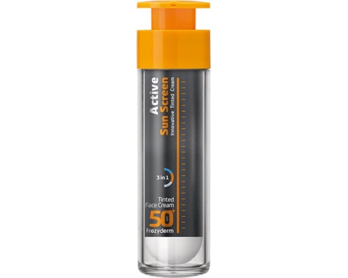 Frezyderm Active Sun Screen Innovative Tinted Cream SPF50+ Αντηλιακή Κρέμα Προσώπου με Χρώμα, 50ml  Frezyderm Active Sun Screen Innovative Tinted Cream SPF50+ Αντηλιακή Κρέμα Προσώπου με Χρώμα, 50ml