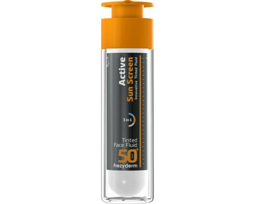 Frezyderm Active Sun Screen Innovative Tinted Fluid SPF50+ Λεπτόρρευστη Αντηλιακή Κρέμα Προσώπου με Χρώμα, 50ml Frezyderm Active Sun Screen Innovative Tinted Fluid SPF50+ Λεπτόρρευστη Αντηλιακή Κρέμα Προσώπου με Χρώμα, 50ml