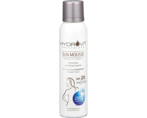 Hydrovit Sun Mousse Medium Protection SPF20 Αντηλιακό Σπρέι σε Μορφή Αφρού για Πρόσωπο & Σώμα, 150ml   Hydrovit Sun Mousse Medium Protection SPF20 Αντηλιακό Σπρέι σε Μορφή Αφρού για Πρόσωπο & Σώμα, 150ml