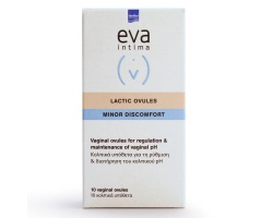 Intermed Eva Intima Lactic Ovules, Κολπικά υπόθετα με γαλακτικό οξύ και γλυκογόνο, 10 υπόθετα