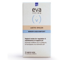 Intermed Eva Intima Lactic Ovules, Κολπικά υπόθετα με γαλακτικό οξύ και γλυκογόνο, 10 υπόθετα Intermed Eva Intima Lactic Ovules, Κολπικά υπόθετα με γαλακτικό οξύ και γλυκογόνο, 10 υπόθετα