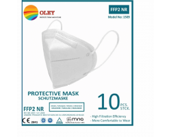 Oley Μάσκα Προστασίας Προσώπου FFP2 NR σε Χρώμα Λευκό, 10τμχ