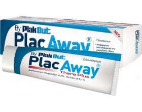 Plac Away Thera Plus 75ml, Οδοντόκρεμα για την αποτελεσματική απομάκρυνση της μικροβιακής πλάκας και την αναστολή του επανασχηματισμού της Plac Away Thera Plus 75ml, Οδοντόκρεμα για την αποτελεσματική απομάκρυνση της μικροβιακής πλάκας και την αναστολή του επανασχηματισμού της