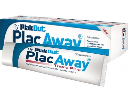 Plac Away Thera Plus 75ml, Οδοντόκρεμα για την αποτελεσματική απομάκρυνση της μικροβιακής πλάκας και την αναστολή του επανασχηματισμού της