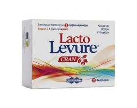 Uni-Pharma Lacto Levure Cran Συμπλήρωμα Διατροφής με Προβιοτικά, Βιταμίνη C & Εκχύλισμα Cranberries, 20 φακελίσκοι