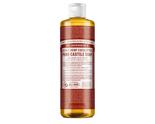 DR.BRONNER'S 18-IN-1 EUCALYPTUS Pure Castile Soap Αγνό Υγρό Σαπούνι με μια ισχυρή δόση ευκαλύπτου 475ml  DR.BRONNER'S 18-IN-1 EUCALYPTUS Pure Castile Soap Αγνό Υγρό Σαπούνι με μια ισχυρή δόση ευκαλύπτου 475ml