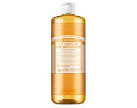 DR.BRONNER'S 18-IN-1 CITRUS-ORANGE Pure Castile Soap CITRUS-ORANGE Αγνό Υγρό Σαπούνι με Αρωμα φρεκάδας από ελαίων πορτοκαλιού, λεμονιού και μοσχολέμονου 946ml 