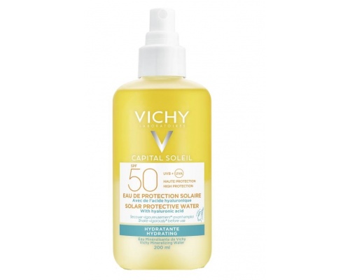 Vichy Capital Soleil Solar Protective Water Hydrating SPF50 Αντηλιακό Νερό Προστασίας για Ενυδάτωση, 200ml  Vichy Capital Soleil Solar Protective Water Hydrating SPF50 Αντηλιακό Νερό Προστασίας για Ενυδάτωση, 200ml