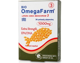 Medichrom Bio OmegaFarm 3| Συμπλήρωμα Διατροφής με Ωμέγα-3 Πολυακόρεστα 1000mg για την Λειτουργία Καρδιάς  30caps 