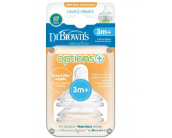 Dr. Brown's Natural Flow, Θηλές Σιλικόνης 3m+ για Μπιμπερό Options+ Με Φαρδύ Λαιμό Επίπεδο 2 WN2201, 2τμχ. Dr. Brown's Natural Flow, Θηλές Σιλικόνης 3m+ για Μπιμπερό Options+ Με Φαρδύ Λαιμό Επίπεδο 2 WN2201, 2τμχ.