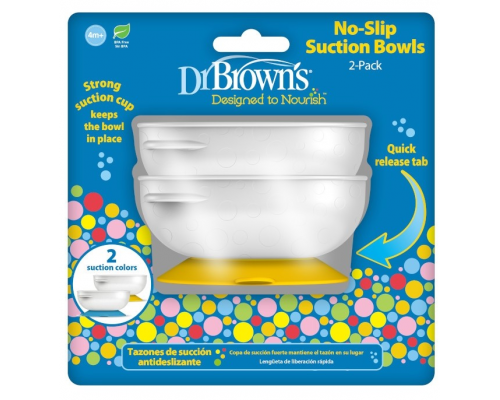 Dr Brown's, Αντιολισθητικό Μπολ Φαγητού με Βεντούζα 4m+, TF019, 2 τεμ. Dr Brown's, Αντιολισθητικό Μπολ Φαγητού με Βεντούζα 4m+, TF019, 2 τεμ.