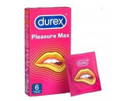 Durex Pleasure Max Προφυλακτικά με Κουκκίδες & Ραβδώσεις, 6τμχ