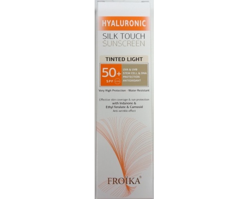 Froika Hyaluronic Silk Touch Sunscreen Tinted Light Cream SPF50 Αντηλιακή Κρέμα Προσώπου με Χρώμα, 50ml Froika Hyaluronic Silk Touch Sunscreen Tinted Light Cream SPF50 Αντηλιακή Κρέμα Προσώπου με Χρώμα, 50ml