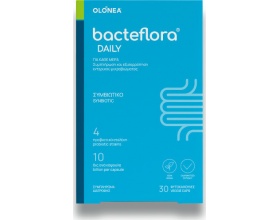 Olonea Bacteflora Daily Συμπλήρωμα Διατροφής με Προβιοτικά για την Ομαλή Λειτουργία του Εντέρου, 30 φυτοκάψουλες