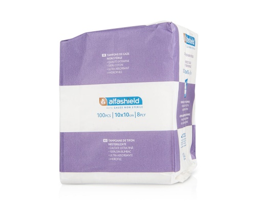 Alfashield Gauze Swabs Non Sterile Κομπρέσες Γάζας Μη Αποστειρωμένες 10x10cm 8ply, 100τμχ Alfashield Gauze Swabs Non Sterile Κομπρέσες Γάζας Μη Αποστειρωμένες 10x10cm 8ply, 100τμχ