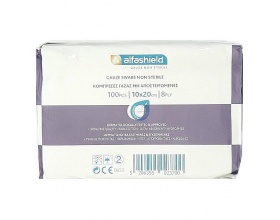 Alfashield Gauze Swabs Non Sterile Κομπρέσες Γάζας Μη Αποστειρωμένες 10x20cm 8ply, 100τμχ