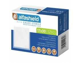 Alfashield Alfa Gauze Sterile Αποστειρωμένη Γάζα 17x30cm, 12τμχ