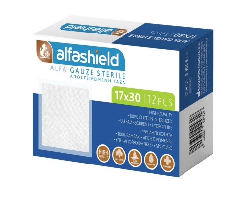 Alfashield Alfa Gauze Sterile Αποστειρωμένη Γάζα 17x30cm, 12τμχ Alfashield Alfa Gauze Sterile Αποστειρωμένη Γάζα 17x30cm, 12τμχ