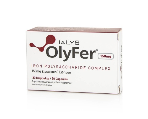 iALYS Olyfer Iron Polysaccharide Complex 150mg Συμπλήρωμα Διατροφής για την Έλλειψη Σιδήρου, 30 κάψουλες iALYS Olyfer Iron Polysaccharide Complex 150mg Συμπλήρωμα Διατροφής για την Έλλειψη Σιδήρου, 30 κάψουλες