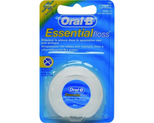 Oral-B Essential Floss Ακήρωτο Οδοντικό Νήμα 50m, 1τμχ Oral-B Essential Floss Ακήρωτο Οδοντικό Νήμα 50m, 1τμχ