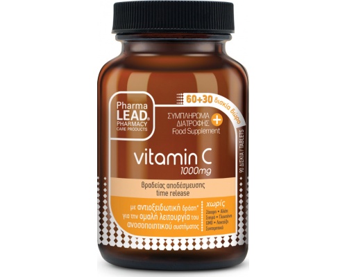 Pharmalead Vitamin C 1000mg Συμπλήρωμα Διατροφής για την Ομαλή Λειτουργία του Ανοσοποιητικού, 90 δισκία Pharmalead Vitamin C 1000mg Συμπλήρωμα Διατροφής για την Ομαλή Λειτουργία του Ανοσοποιητικού, 90 δισκία