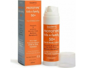 Boderm Prototype Kids & Family SPF50+ Αντηλιακό Γαλάκτωμα για Πρόσωπο & Σώμα, 200ml