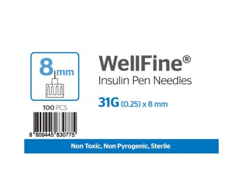 Ambitas Wellfine Insulin Pen Needles Βελόνες για Πένα Ινσουλίνης 31Gx8mm, 100τμχ Ambitas Wellfine Insulin Pen Needles Βελόνες για Πένα Ινσουλίνης 31Gx8mm, 100τμχ