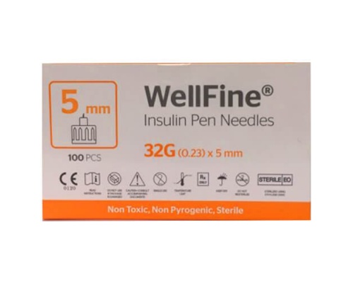 Ambitas Wellfine Insulin Pen Needles Βελόνες για Πένα Ινσουλίνης 32Gx5mm, 100τμχ Ambitas Wellfine Insulin Pen Needles Βελόνες για Πένα Ινσουλίνης 32Gx5mm, 100τμχ