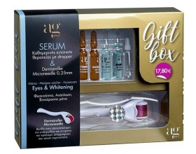 Ag Pharm Gift Box Serum & Derma Roller Σετ Περιποίησης με Αμπούλες για Μάτια, Μαύρους Κύκλους & Λεύκανση 5τμχ & Συσκευή Μασάζ Προσώπου 0.25mm 1τμχ