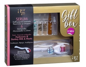 Ag Pharm Gift Box Serum & Derma Roller Σετ Περιποίησης με Αμπούλες για Ξηρές & Κανονικές Επιδερμίδες 5τμχ & Συσκευή Μασάζ Προσώπου 0.25mm 1τμχ