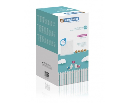 Alfashield Alfa Gauze Sterile New Born Care Αποστειρωμένη Γάζα με Ατμό 5x5 16ply, 50τμχ Alfashield Alfa Gauze Sterile New Born Care Αποστειρωμένη Γάζα με Ατμό 5x5 16ply, 50τμχ