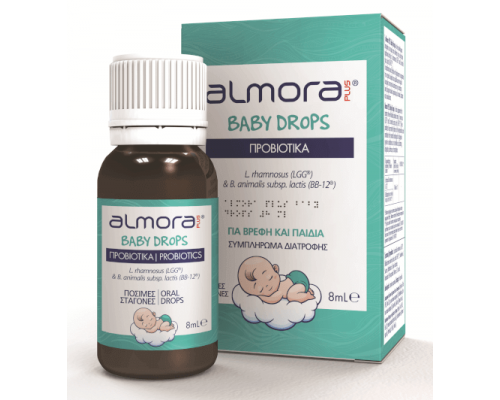 Almora Plus Probiotics Baby Drops Προβιοτικά για βρέφοι & παιδιά πόσιμες σταγόνες 8ml  Almora Plus Probiotics Baby Drops Προβιοτικά για βρέφοι & παιδιά πόσιμες σταγόνες 8ml