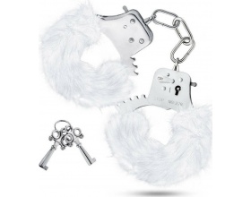 Temptasia Plush Fur Cuffs White Μεταλλικές Χειροπέδες με Γούνα, 1 ζευγάρι