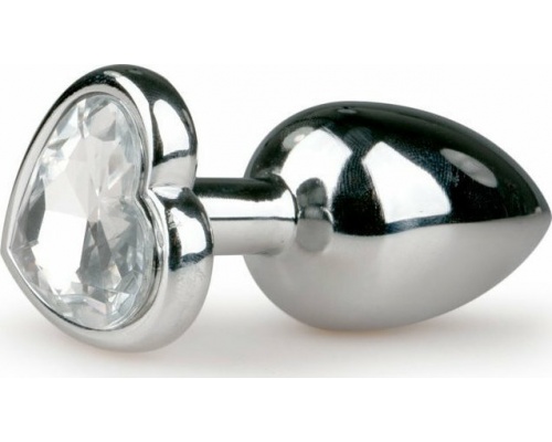 EasyToys Metal Butt Plug No 2 Silver/Clear Πρωκτική Μεταλλική Σφήνα με Κρύσταλλο Καρδιά 7.4cm, 1τμχ EasyToys Metal Butt Plug No 2 Silver/Clear Πρωκτική Μεταλλική Σφήνα με Κρύσταλλο Καρδιά 7.4cm, 1τμχ
