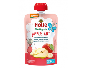 Holle Bio, Φρουτοπουρές Apple Ant Μήλο, Μπανάνα & Αχλάδι 6m+ 100gr.