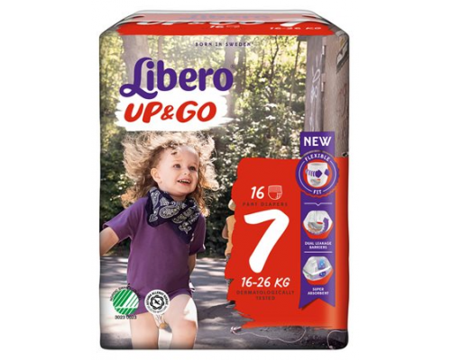 Libero Up&Go Super Hero Edition, Πάνα Βρακάκι Νο7 16-26Kg, 16 Πάνες. Libero Up&Go Super Hero Edition, Πάνα Βρακάκι Νο7 16-26Kg, 16 Πάνες.