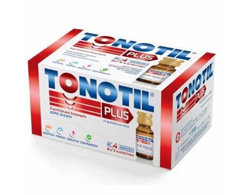 Tonotil Plus Συμπλήρωμα Διατροφής για Ενέργεια & Τόνωση, 15 φιαλίδια x 10ml