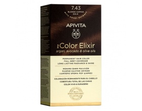Apivita My Color Elixir No 7.43 Μόνιμη Βαφή Μαλλιών Ξανθό Χάλκινο Μελί, 1τμχ