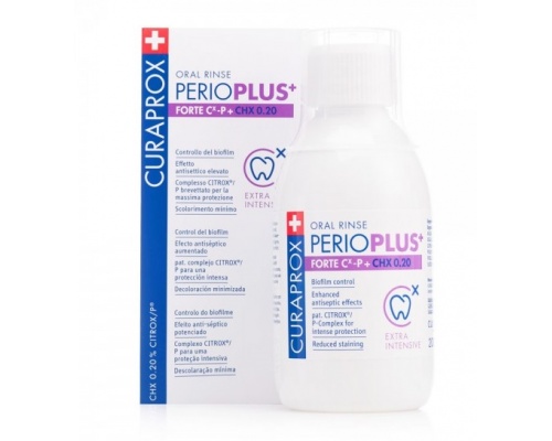 Curaprox Perio Plus Forte CHX 0.20 Extra Intensive Στοματικό Διάλυμα κατά της Πλάκας, 200ml Curaprox Perio Plus Forte CHX 0.20 Extra Intensive Στοματικό Διάλυμα κατά της Πλάκας, 200ml